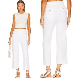 SPANX Stretch Twill Cropped Wide Leg Pant in Bright White size large